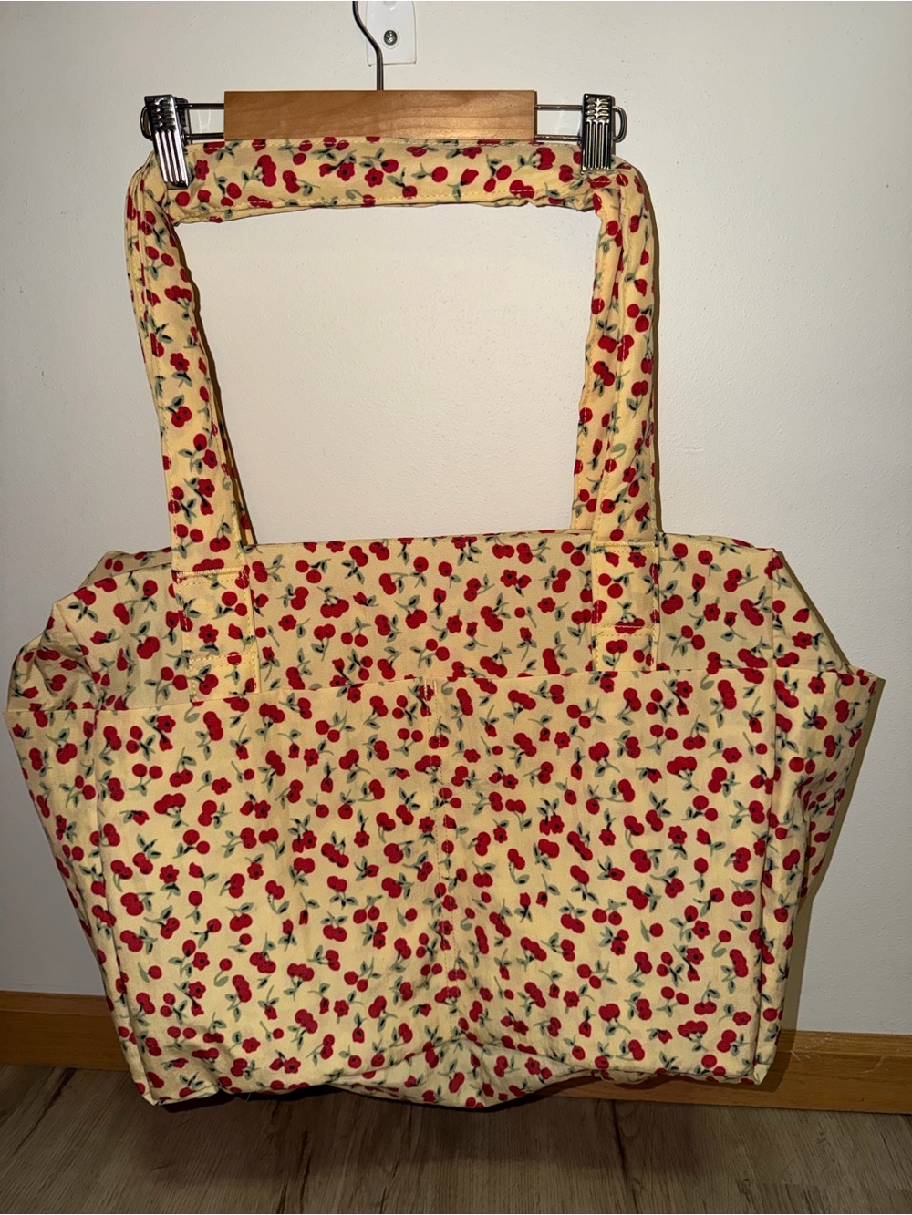 BAGGU Yellow Cherry Print Small Cloud CarryOn